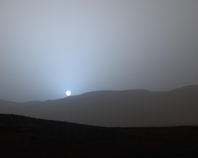 Coucher de Soleil sur Mars par Curiosity