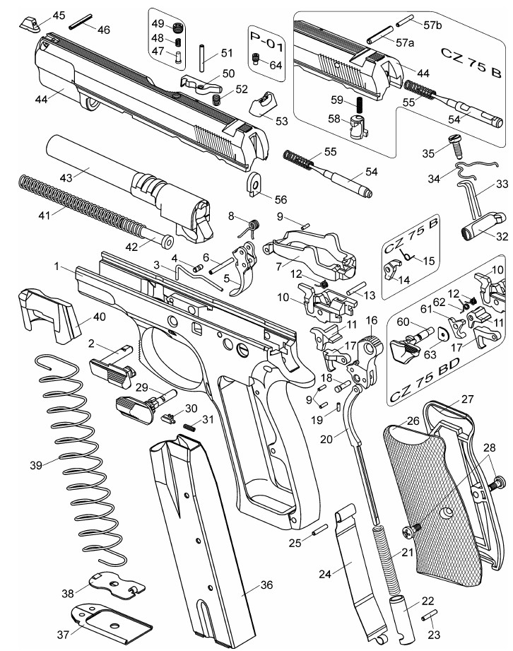 Чертеж cz 75
